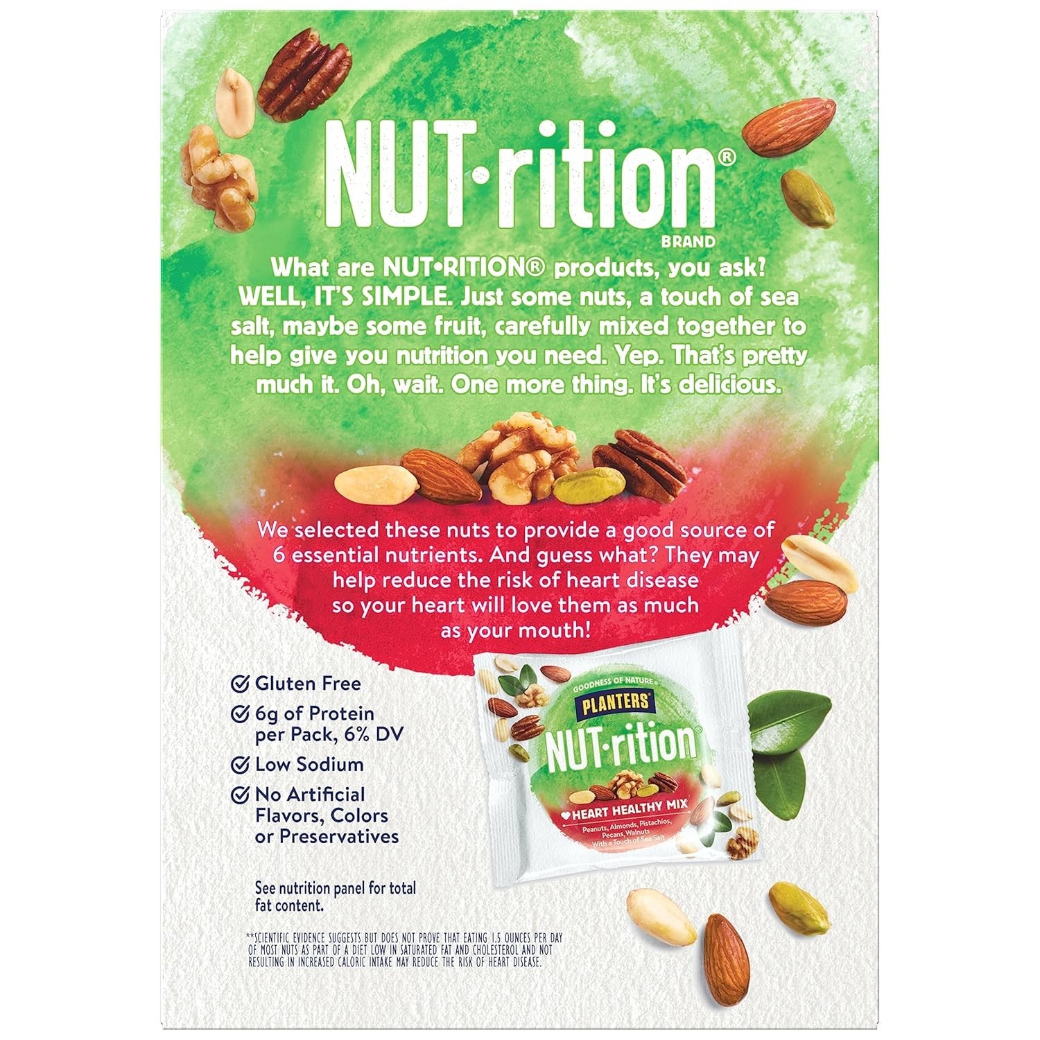 NUT-rition Heart Healthy Mix with Walnuts, 7.5 oz Box Contains 7 Individual P…