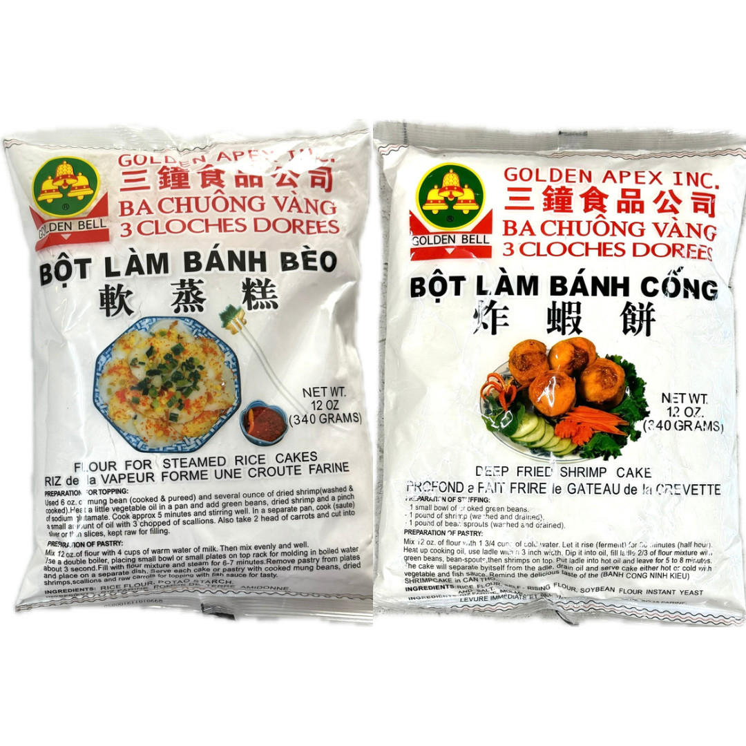 3 PACKS – 12oz Golden Bell Apex Ready To Use Flour Mix Variety – Choose Flavor