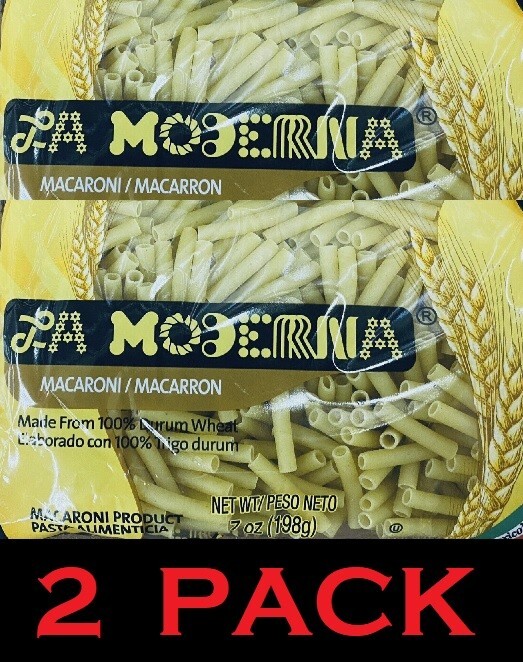 2x La Moderna MACARONI Pasta Noodles Durum Wheat Macaroni 7 Oz Bag – 2 PACK