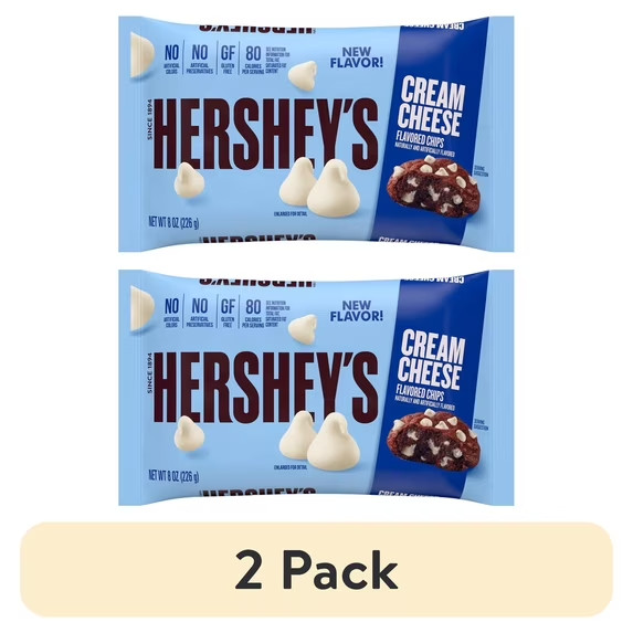 (2 pack) Hershey’s Cream Cheese Flavored Baking Chips, Bag 8 oz