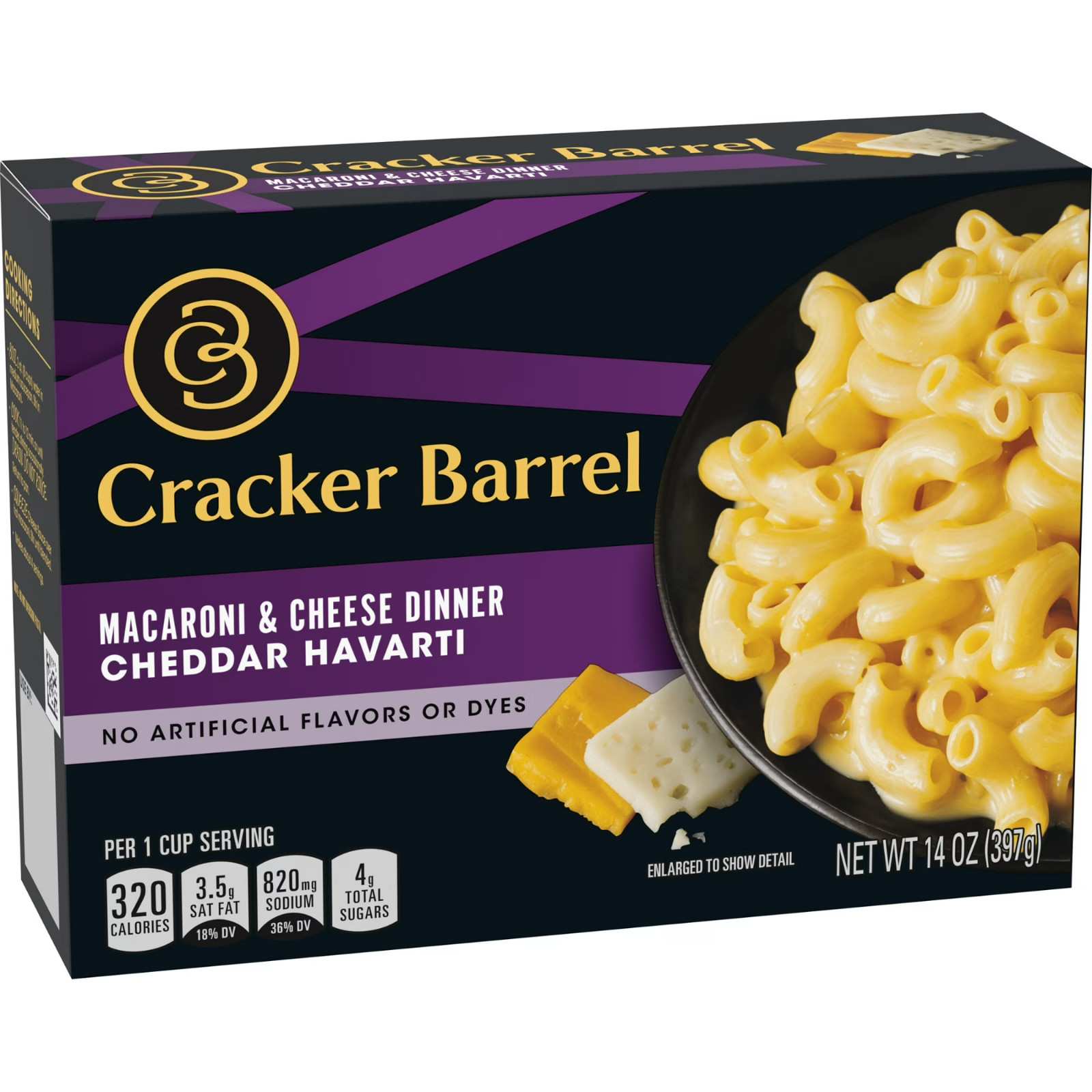 (3 pack) Cracker Barrel Mac and Cheese, 1 Box, for Easy Dinner or Dinner Sides,