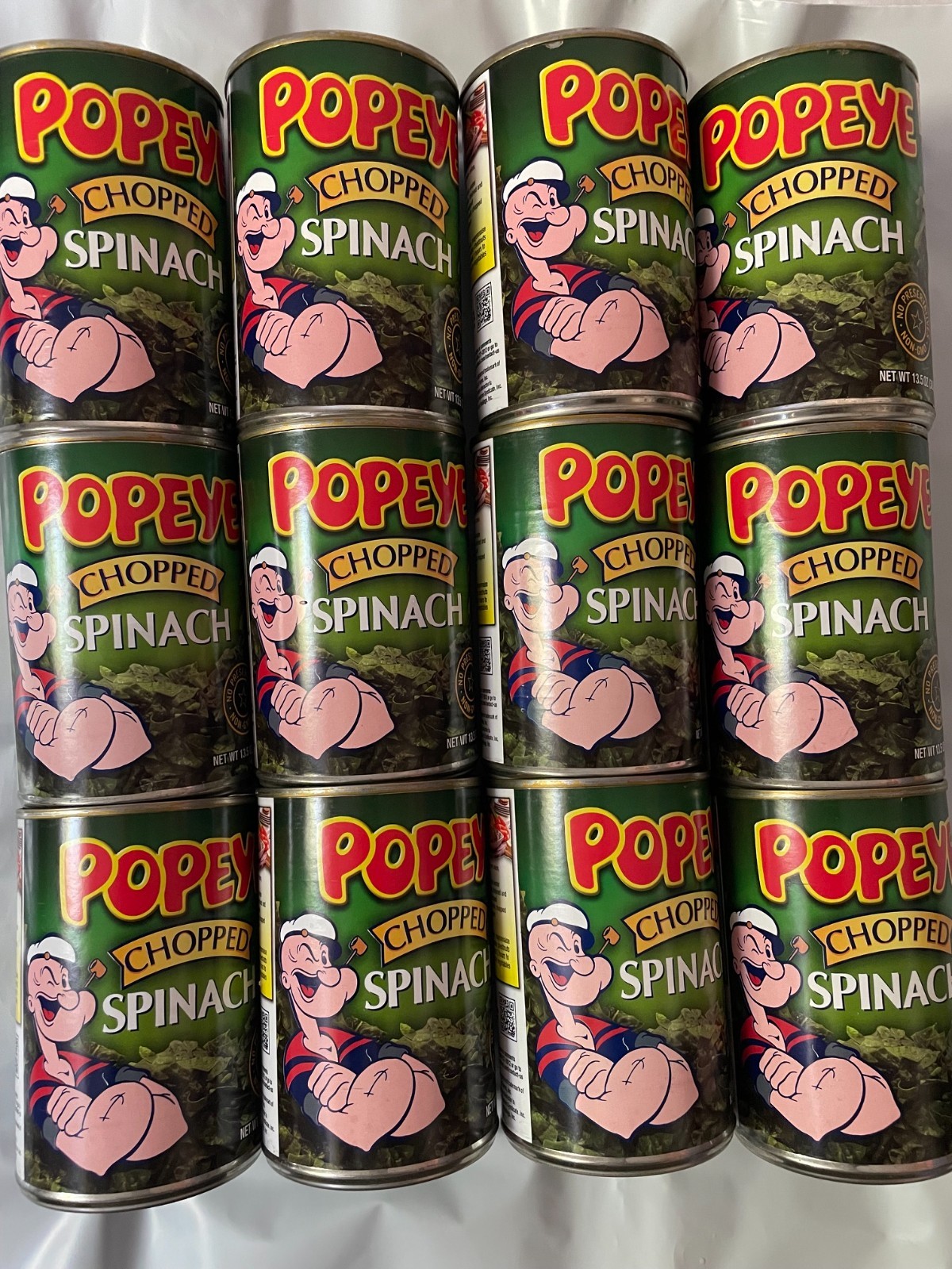 Premium Popeye’s Farm Fresh Chopped Spinach – 12 Pack, Size 13.5 oz Cans