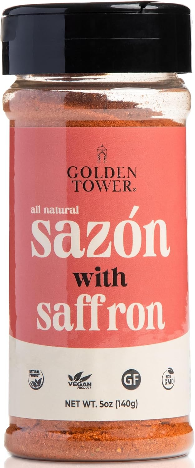 Golden Tower Sazon with Saffron – Sazón Seasoning, All Natural ingredients,