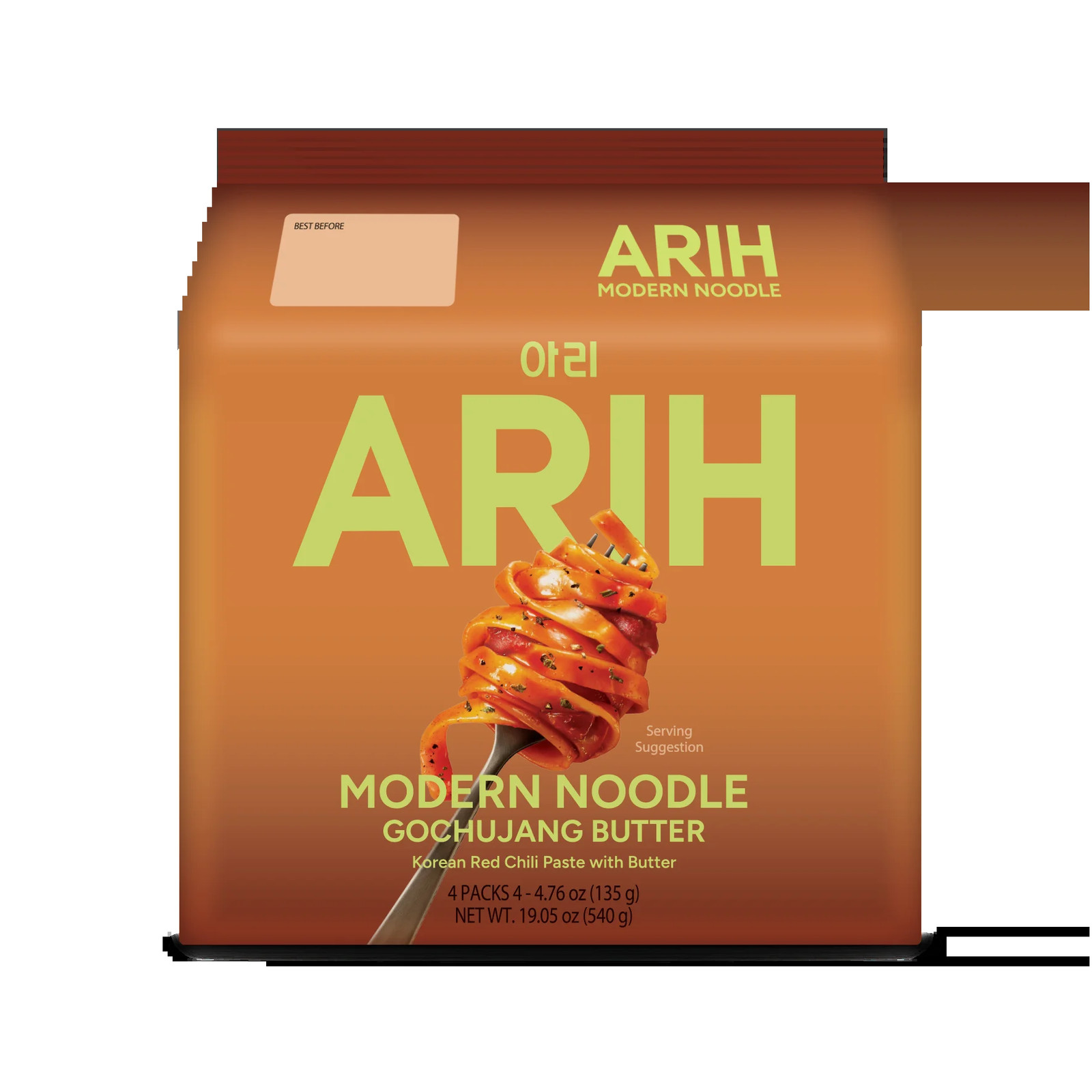 ARIH Modern Noodles, Western-Korean Fusion Soup-Less Noodles, Gochujang Butter,