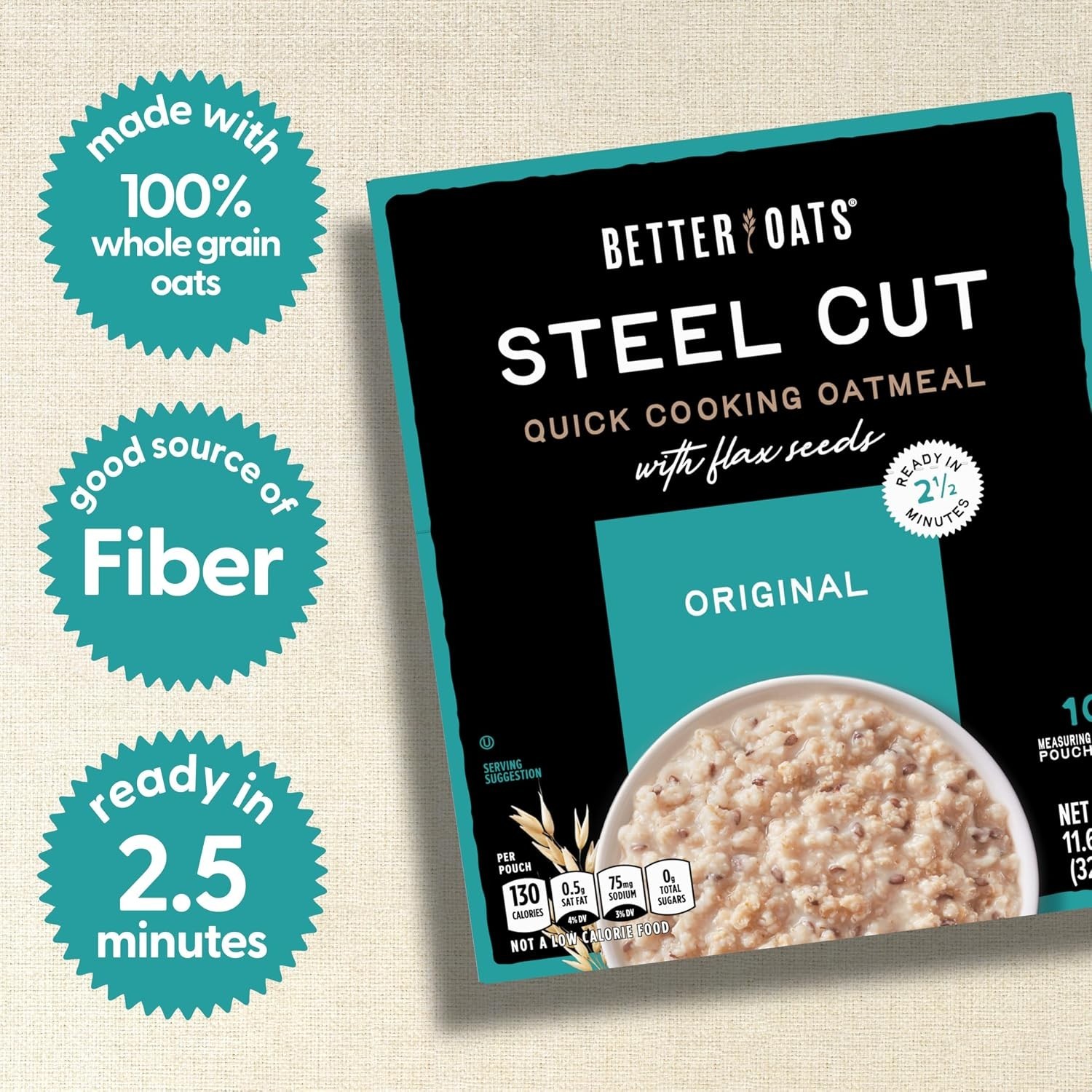 Convenient Steel Cut Oatmeal Packets, 11.6 Oz, 10 Boxes