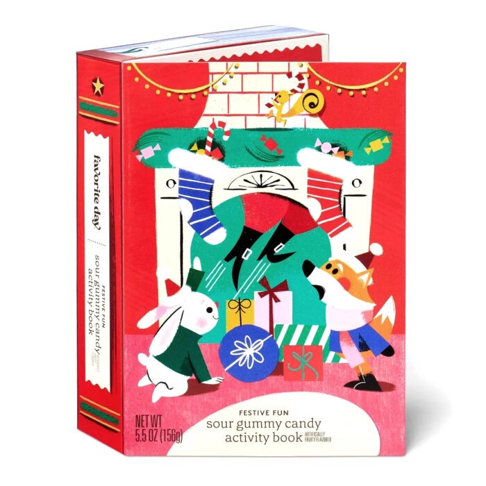 Favorite Day Festive Fun Sour Gummy Candy Christmas Activity Book 5.5 oz 156g