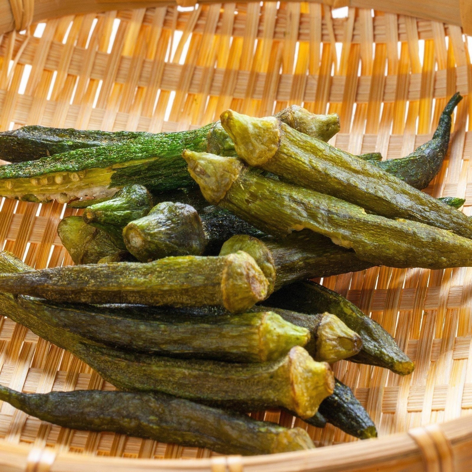 Okra Chips, 2 Pound Bag, Veggie Chips, Vegetable Snacks, The Hampton Popcorn…