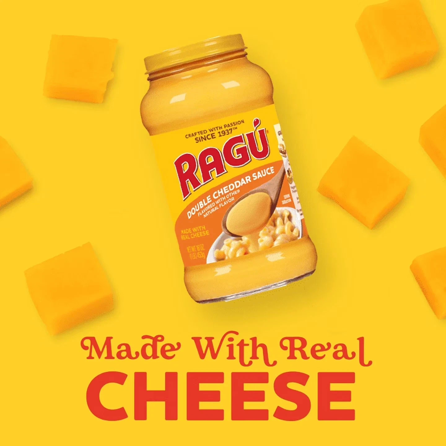 Ragu Double Cheddar Sauce, Made with Real Cheese, 16 oz