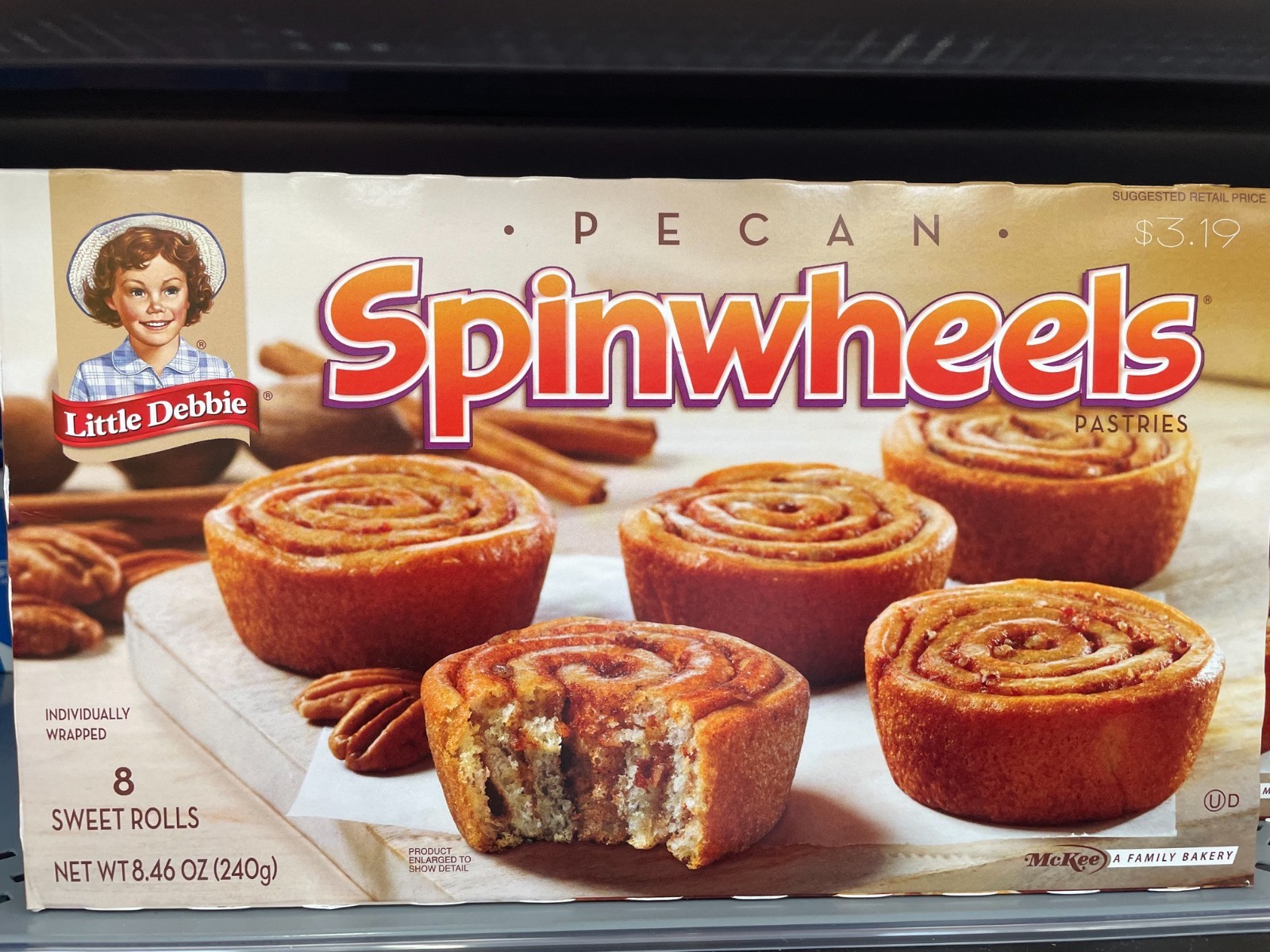 5 Pack Little Debbie Pecan Spinwheels Sweet Rolls 8.46oz Boxes Cinnamon Pastries