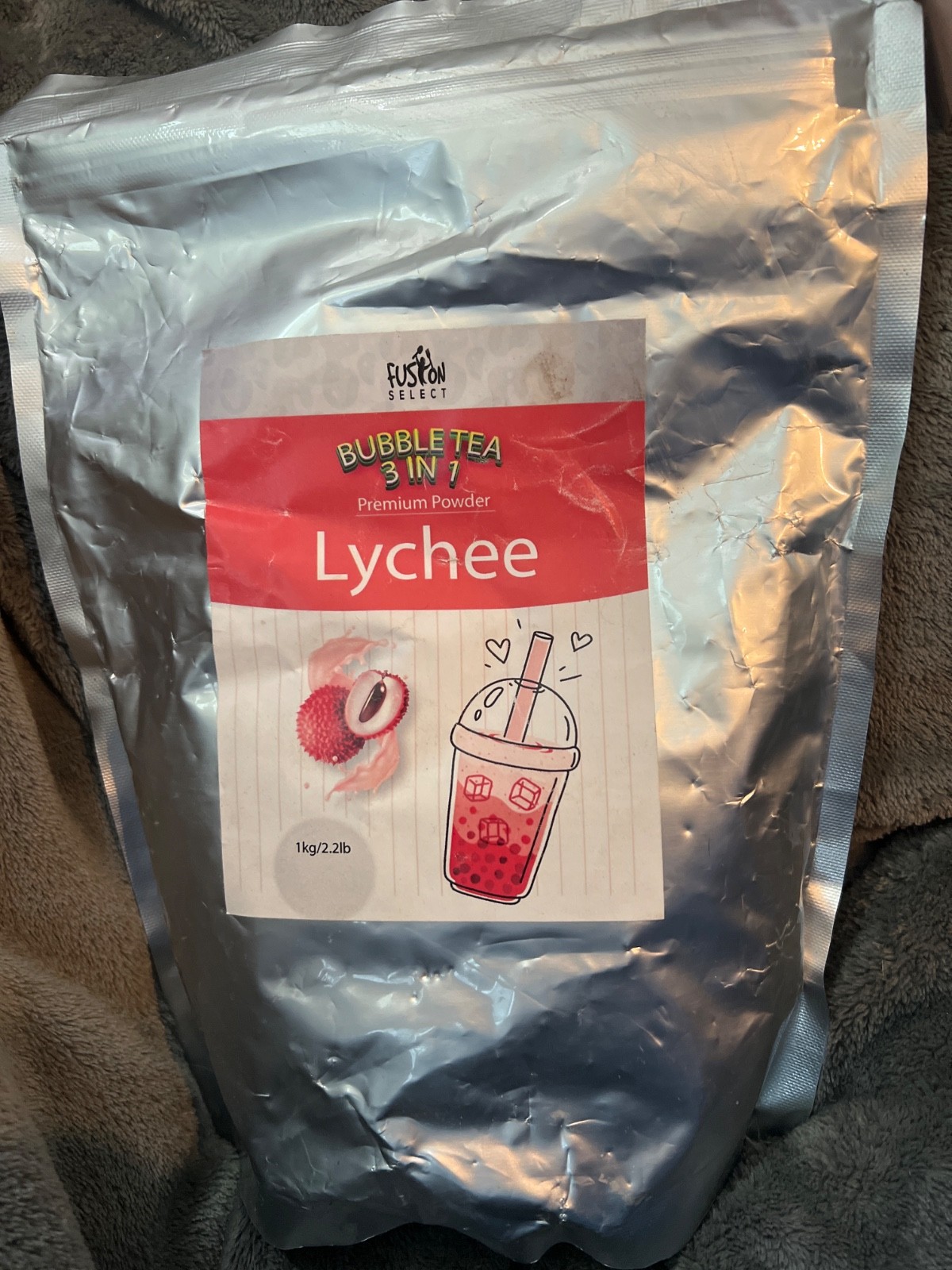 Fusion Select Lychee Bubble Tea 3 in 1 Premium Powder 2.2 lbs New