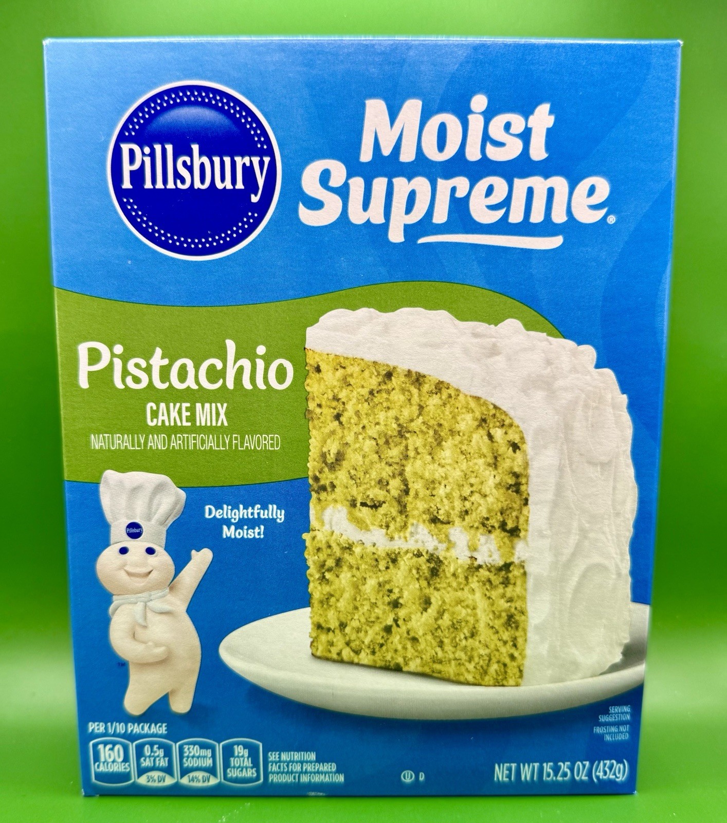 NEW Pillsbury Moist Supreme Pistachio Flavored Cake Mix 15.25 oz Limited Edition