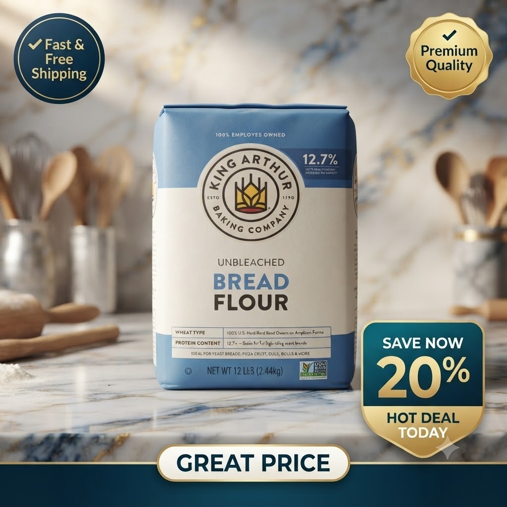 King Arthur Unbleached Bread Flour 12 lb Bulk Baking Flour High Protein