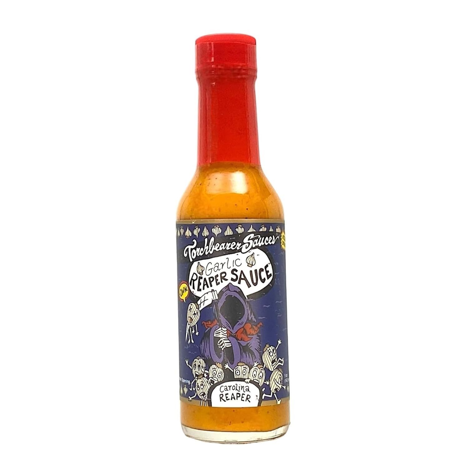 Torchbearer Sauces Garlic Reaper Sauce, 5oz – Carolina Reaper Peppers – Level 9