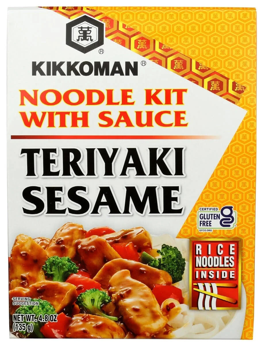 Kikkoman Teriyaki Sesame Noodle Kit Rice Noodles With Sauce 4.8 oz. Gluten Free