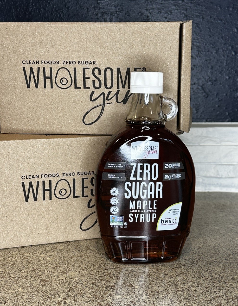 Wholesome Yum Zero Sugar Maple Syrup With Monk Fruit & Allulose – 12 fl oz