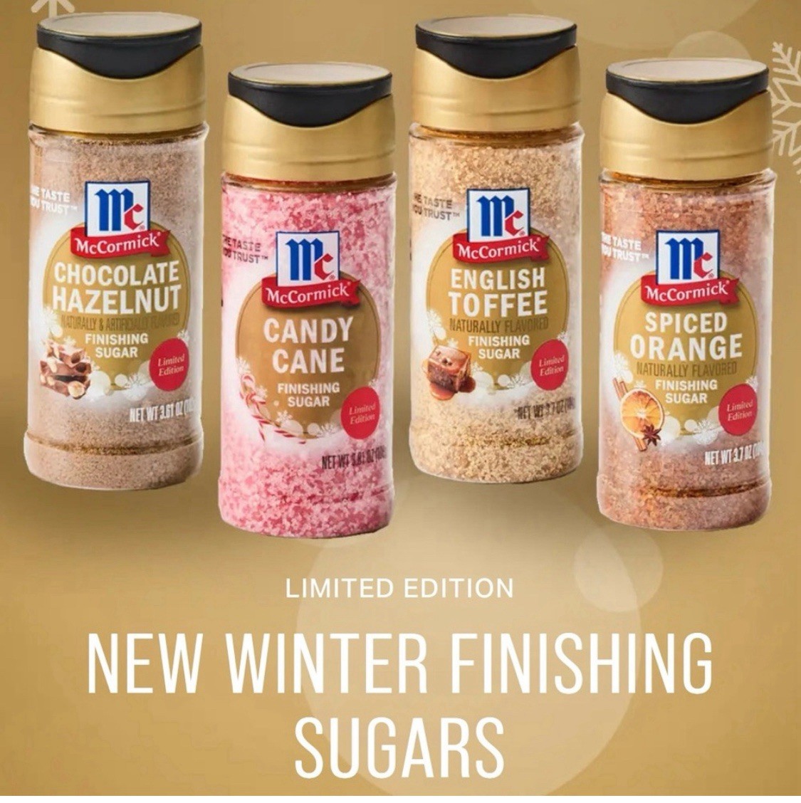 McCormick Limited Winter Holiday Finishing Sugar -4 Different Flavors