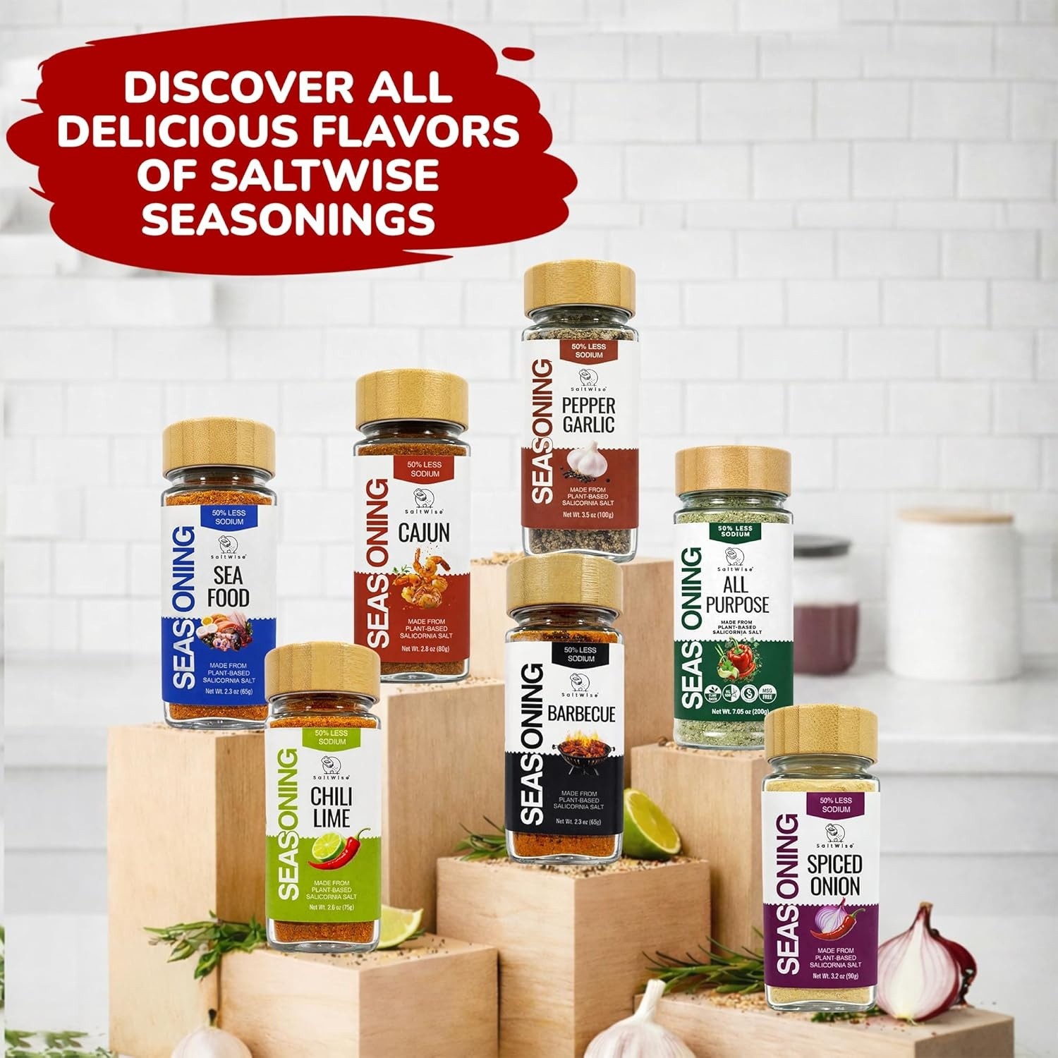 SaltWise Cajun Seasoning – Low Sodium Cajun Spice Blend with Salicornia Salt,