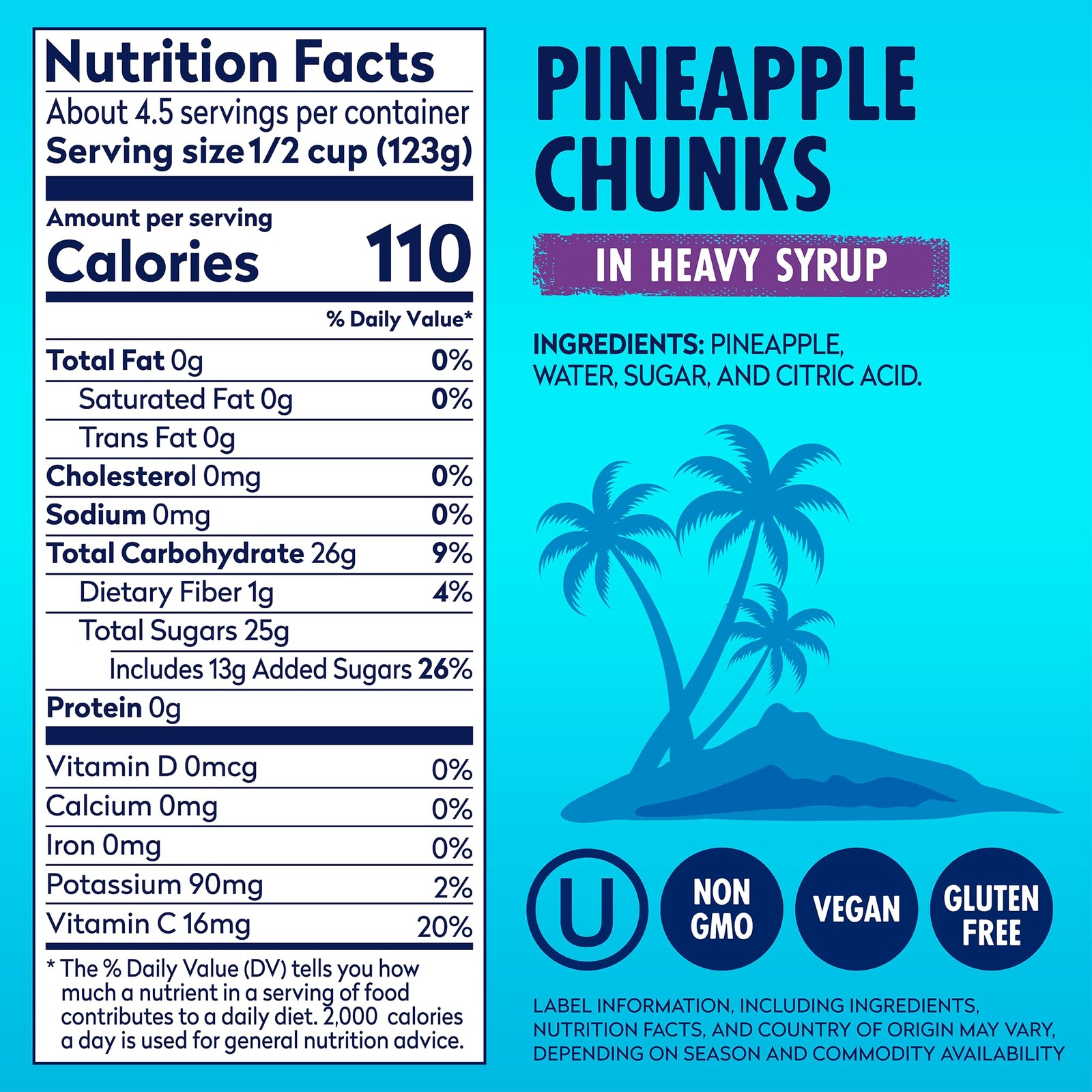 Pineapple Chunks in Heavy Syrup – Canned Fruit – Rich Source of Vitamin C – 2…