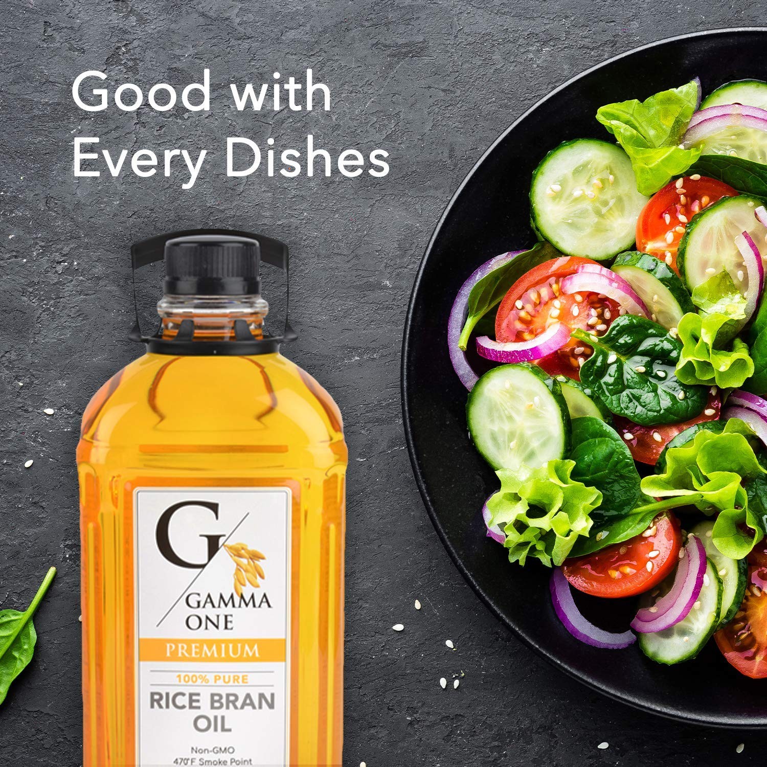 Gamma One 100% Pure Rice Bran Oil, 67.6 Ounce
