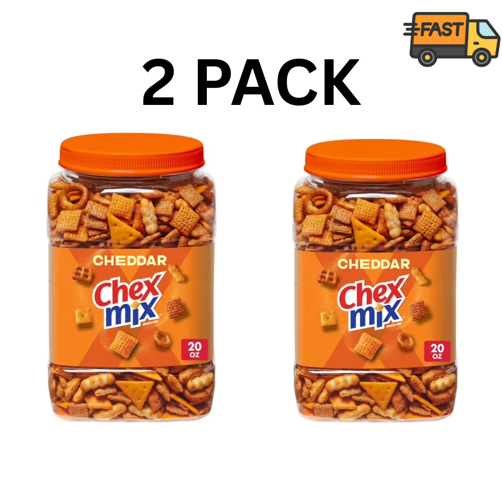 Chex Mix Cheddar Snack Mix Salty Party Snacks 20 oz 2 Pack