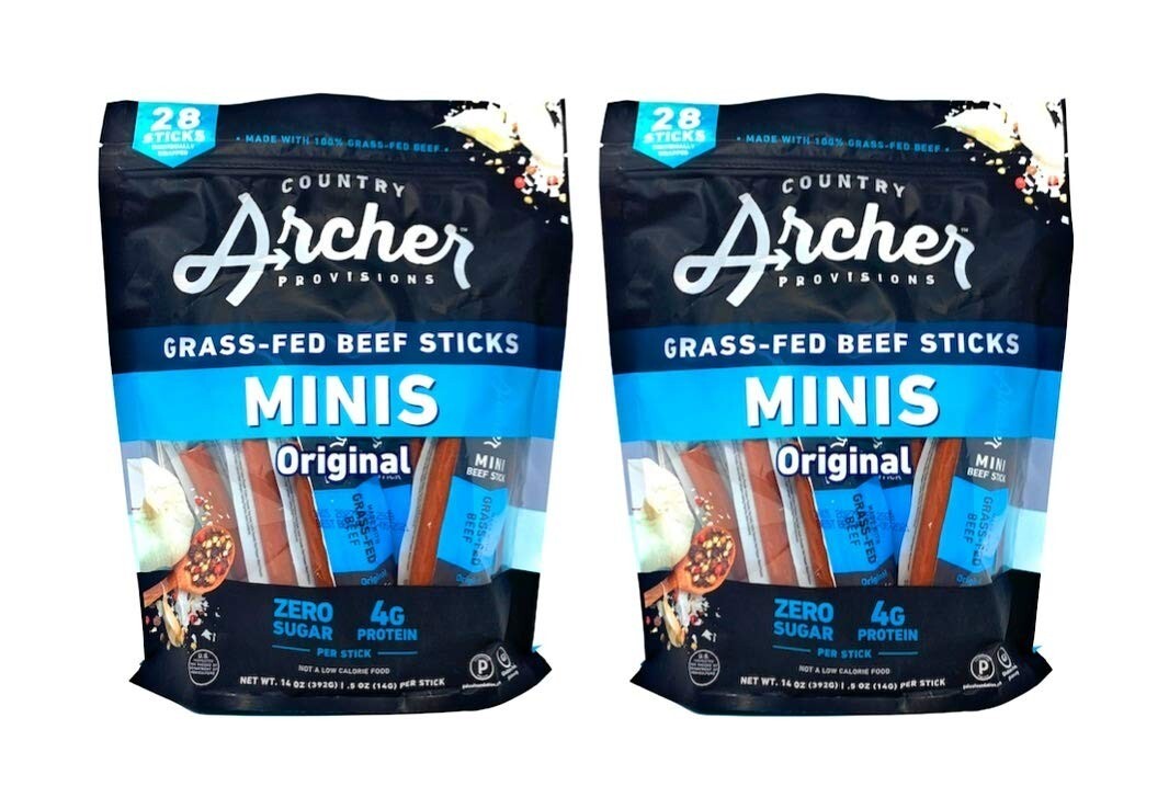 Country Archer Grass Fed Beef Sticks, Original Flavor, ( 2 pack )