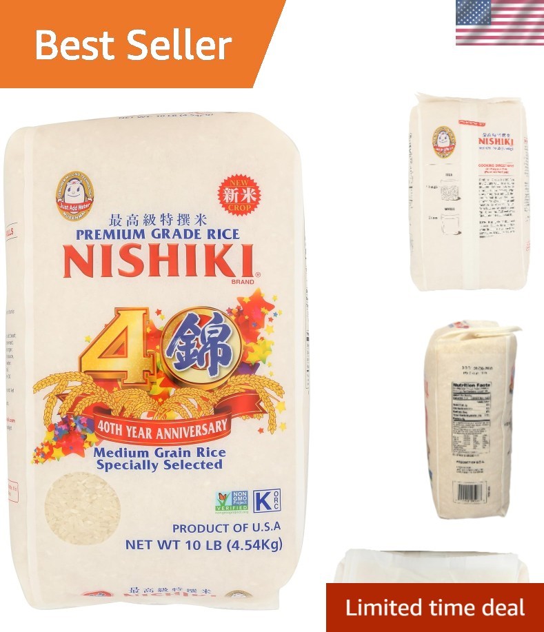 Nishiki Sushi Rice, 10lbs – Authentic Japanese Grain for Perfect Rolls