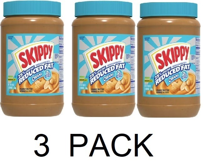 SKIPPY REDUCED FAT CREAMY Peanut Butter 40 Oz Tub – 3 PACK