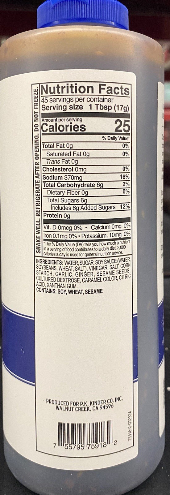 KINDER’S Premium TERIYAKI SAUCE & GLAZE Sesame & Ginger 27.5 Oz Bottle – 4 PACK