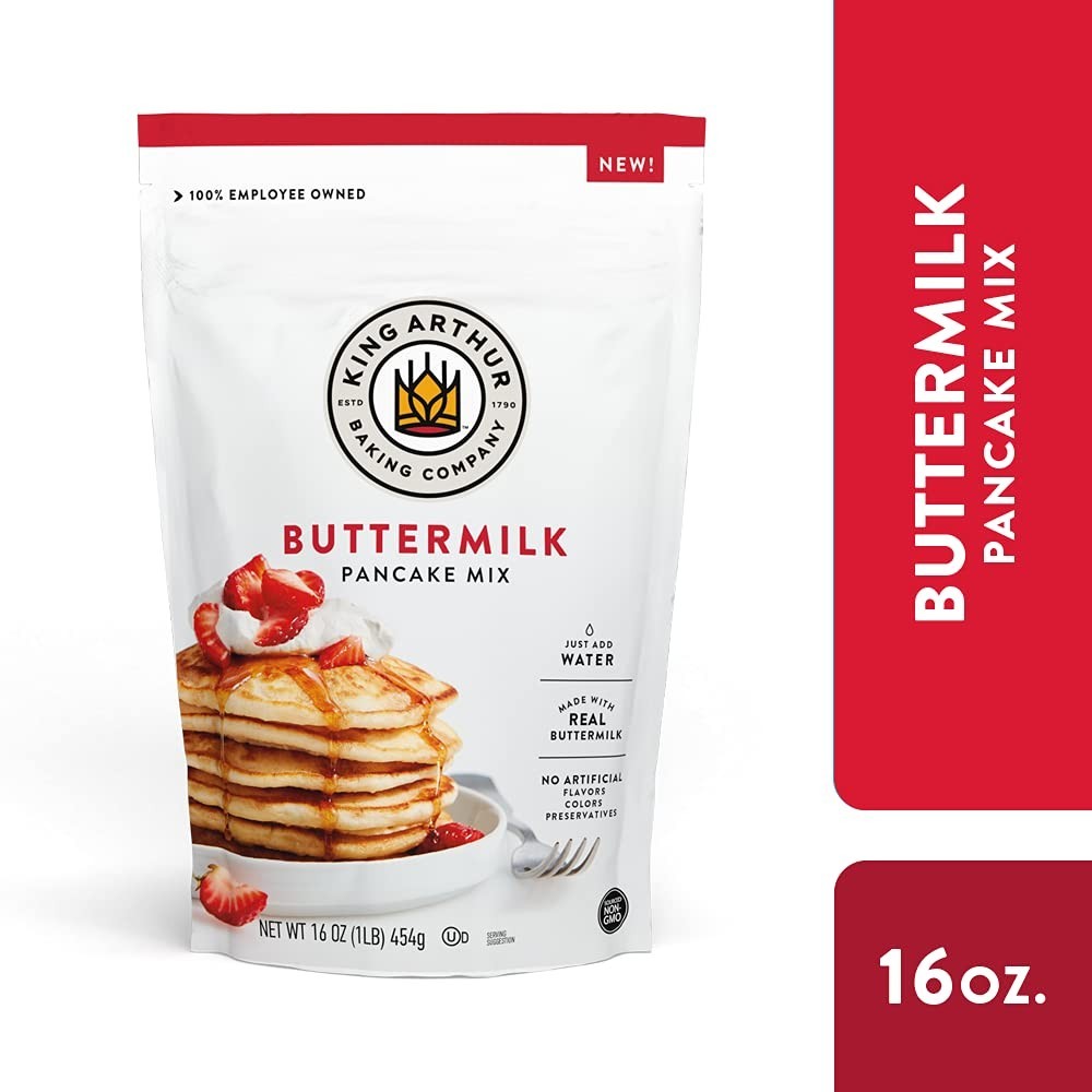King Arthur Buttermilk Pancake Mix Just Add Water, Sourced Non-GMO – 16 Oz