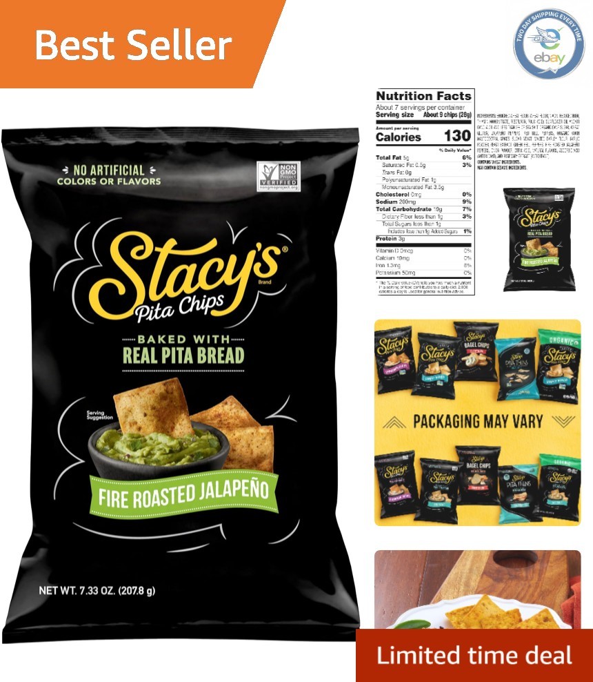 Savor the Heat – Stacy’s Fire Roasted Jalapeno Pita Chips, 7.33oz, No Additives