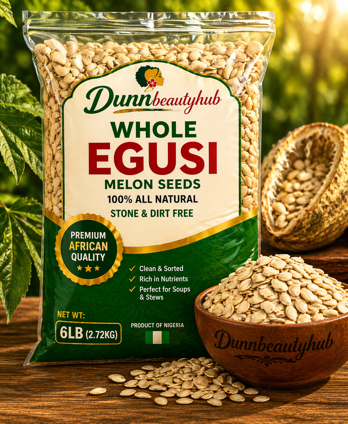 Whole Egusi/ Melon Seeds,100% All Natural-5lb. Stone Free.1 paint