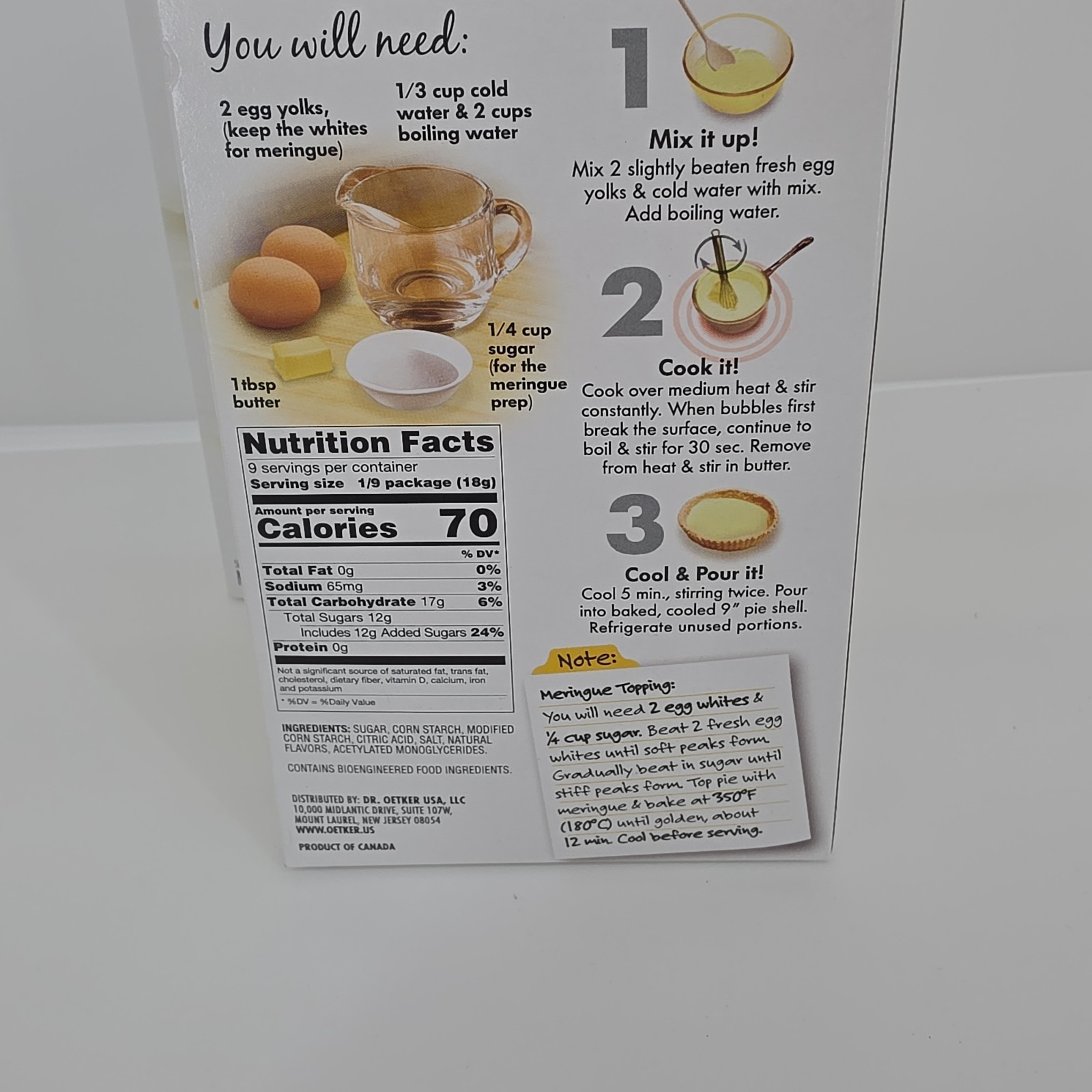 2x Dr. Oetker Pie Filling & Dessert Mix Key Lime 5.8 oz exp 11/2027
