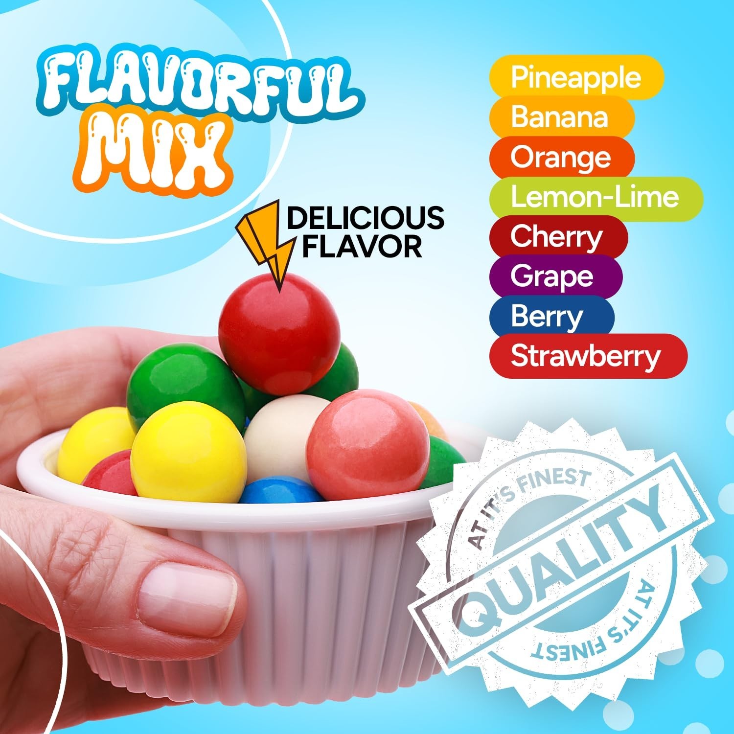 Dubble Bubble Assorted Flavors Gum Balls, Individually Wrapped Bulk (2 Pounds)