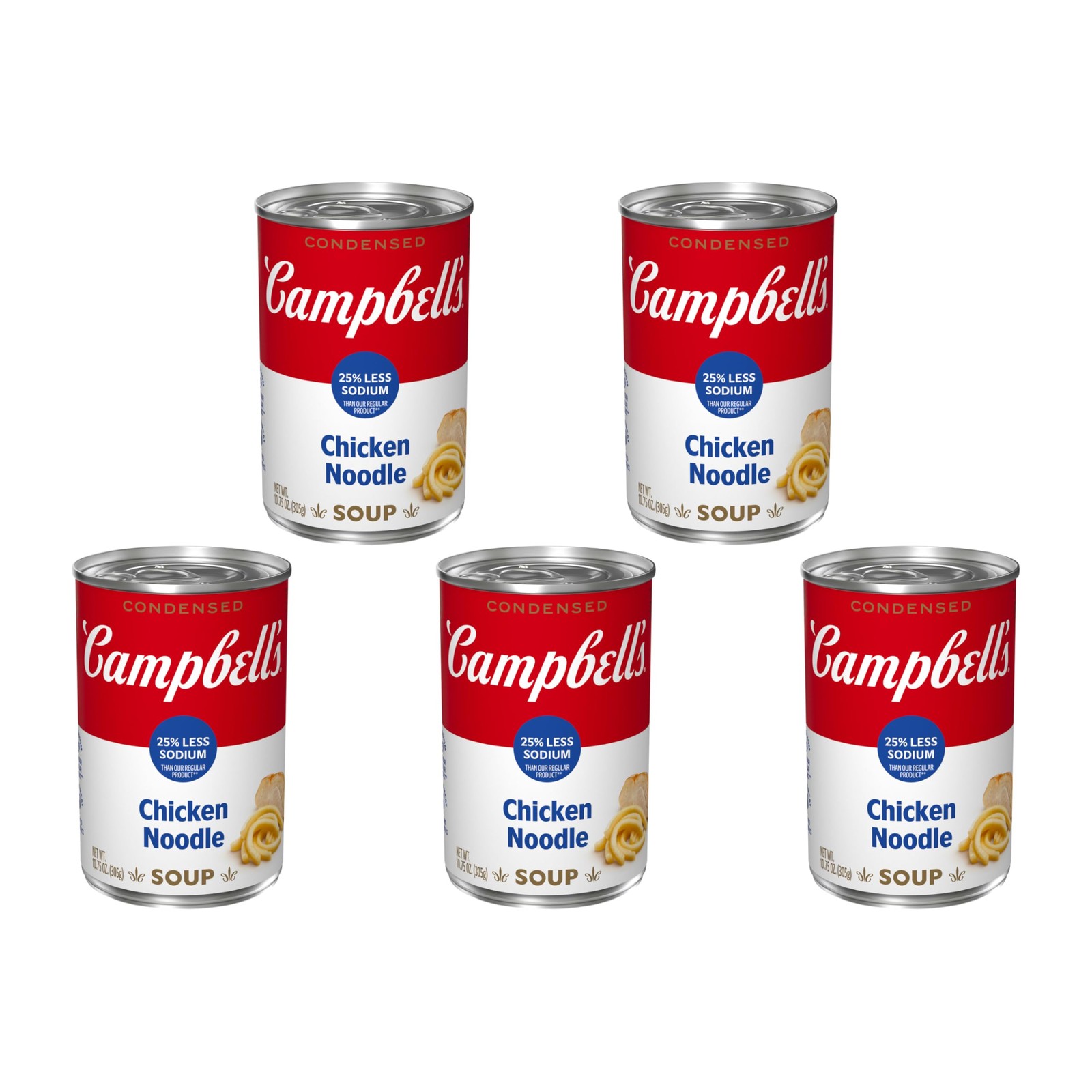 Campbell’s Condensed 25% Less Sodium Chicken Noodle Soup, 10.75 oz Can (Pack…