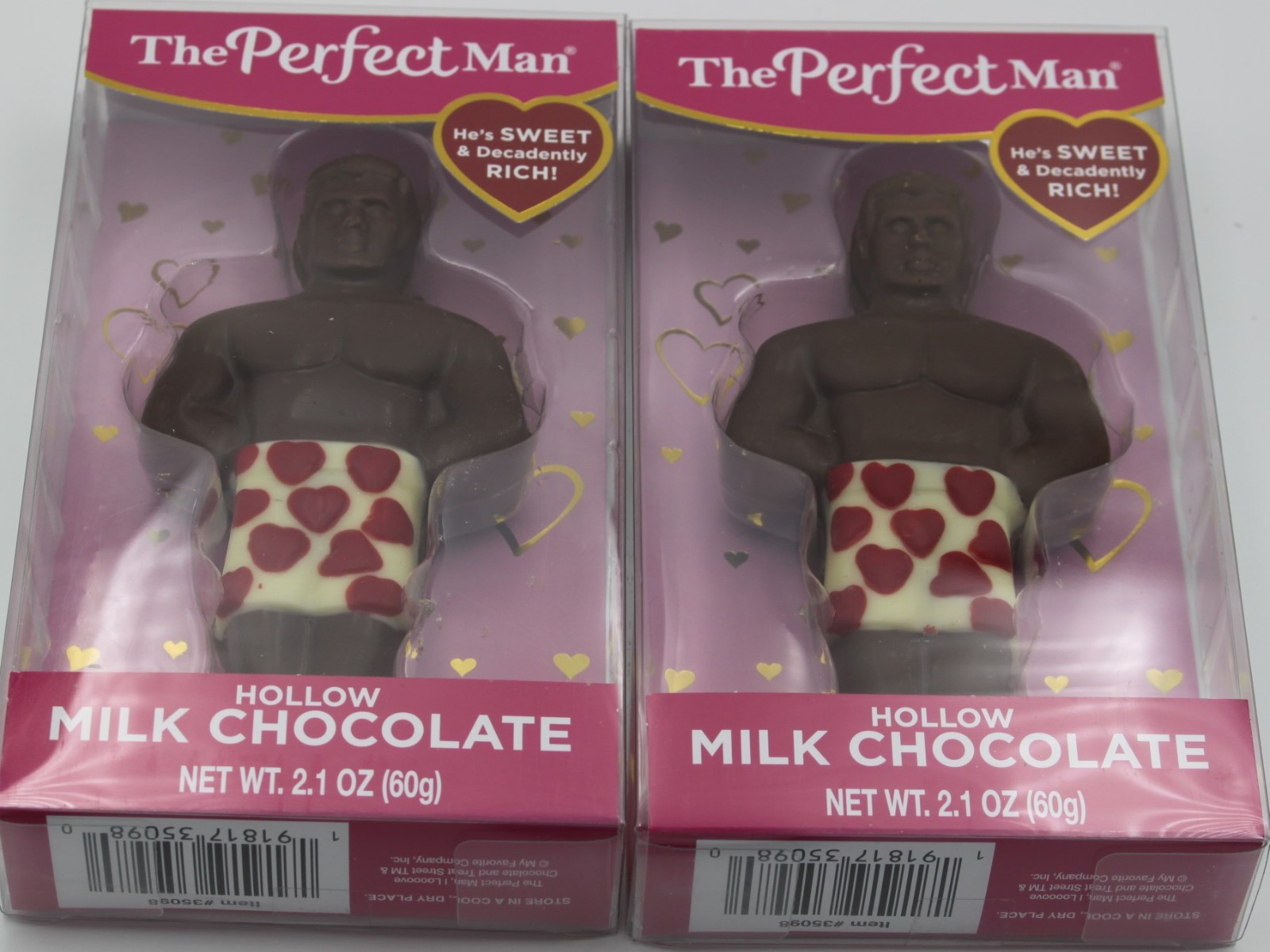 The Perfect Man ( 2-Box Lot ) Premium Solid Decorated Milk Chocolate BB 10/2027