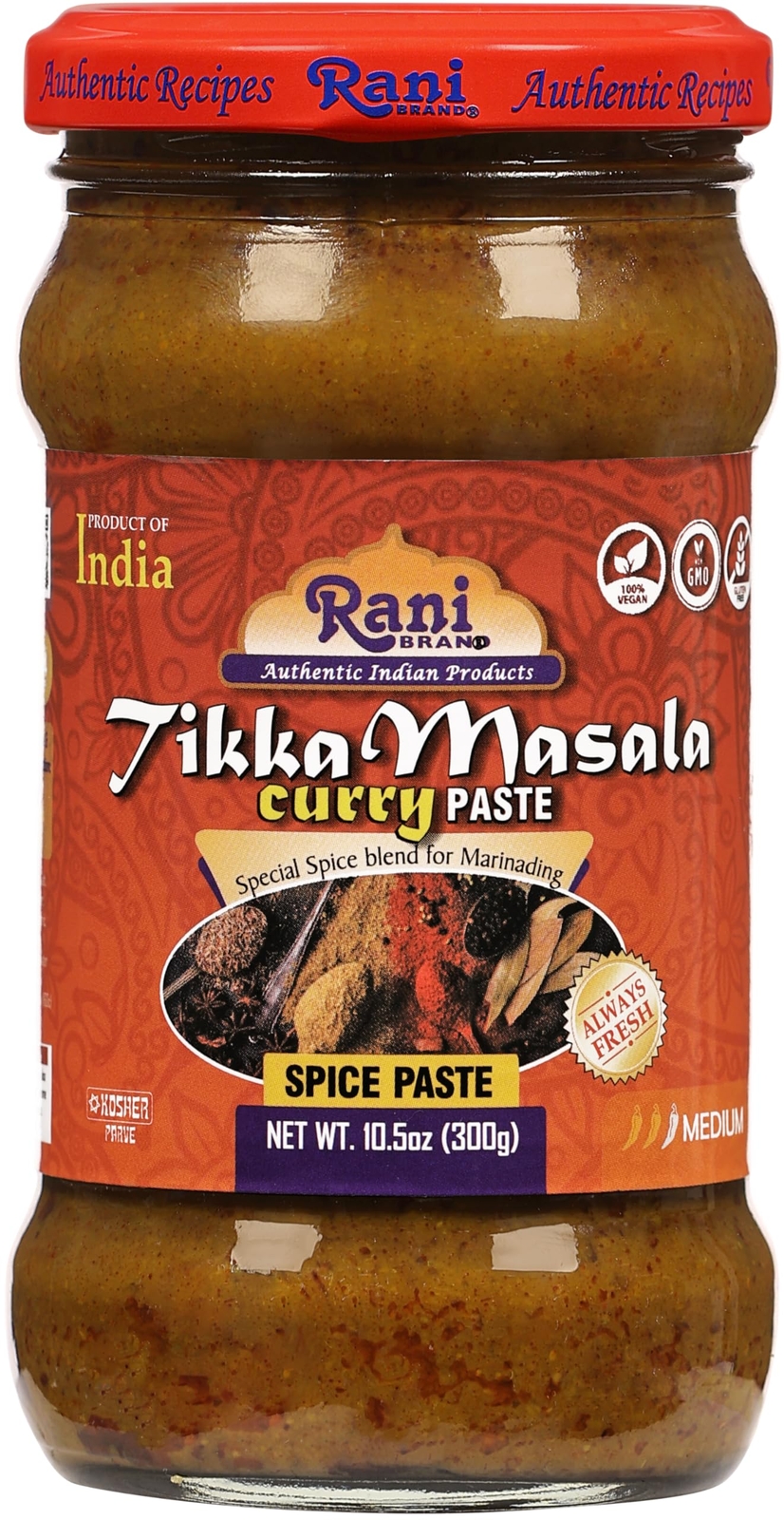 Rani Tikka Masala Cooking Spice Paste 10.5oz (300g) Glass Jar