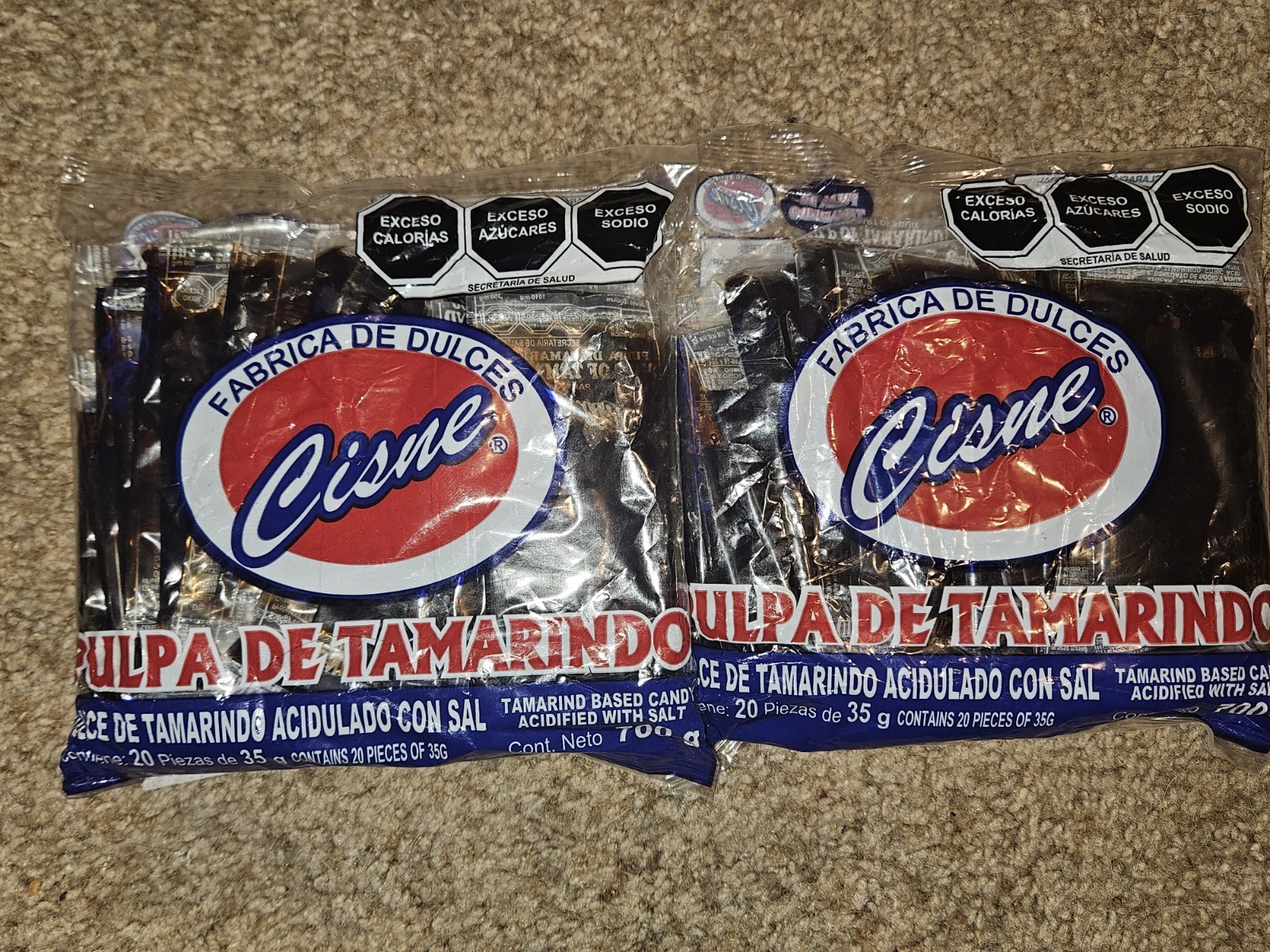 2 Pk Pulpa De Tamarindo Cisne Acidulado Con Sal Mexican Tamarind Pulp 20 Pieces