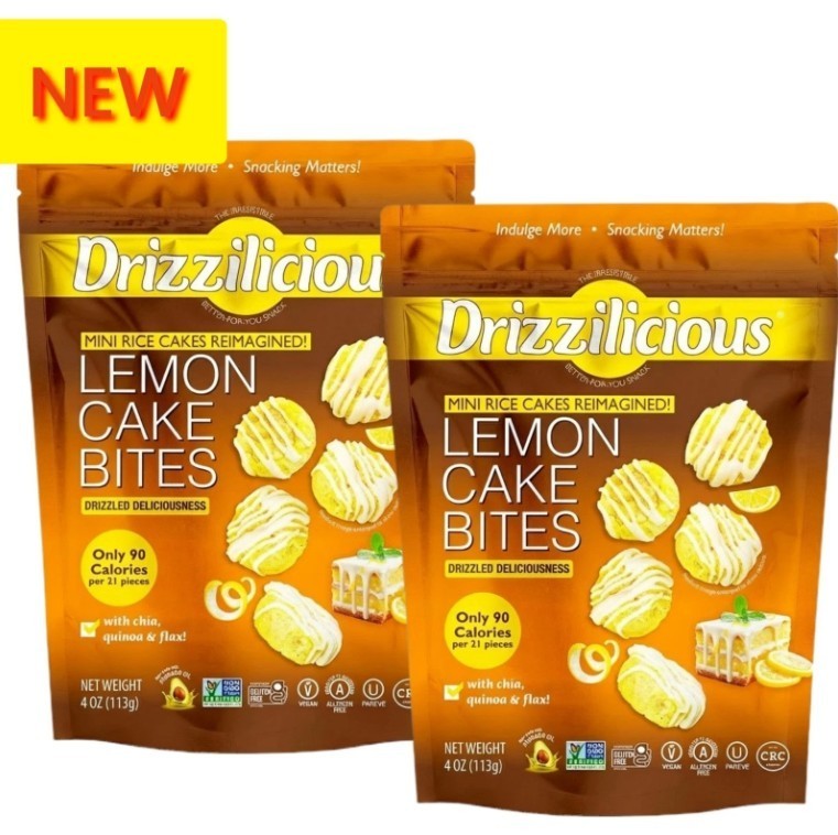 Drizzilicious Lemon Cake Mini Rice Cakes Snacks 4oz 2 Pack