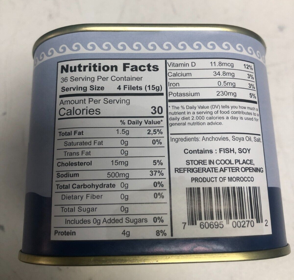 Big Anchovies FLAT Fillets in Oil 793gm «28 OZ» Anchovy TASTY! FREE SHIP! SAVE A