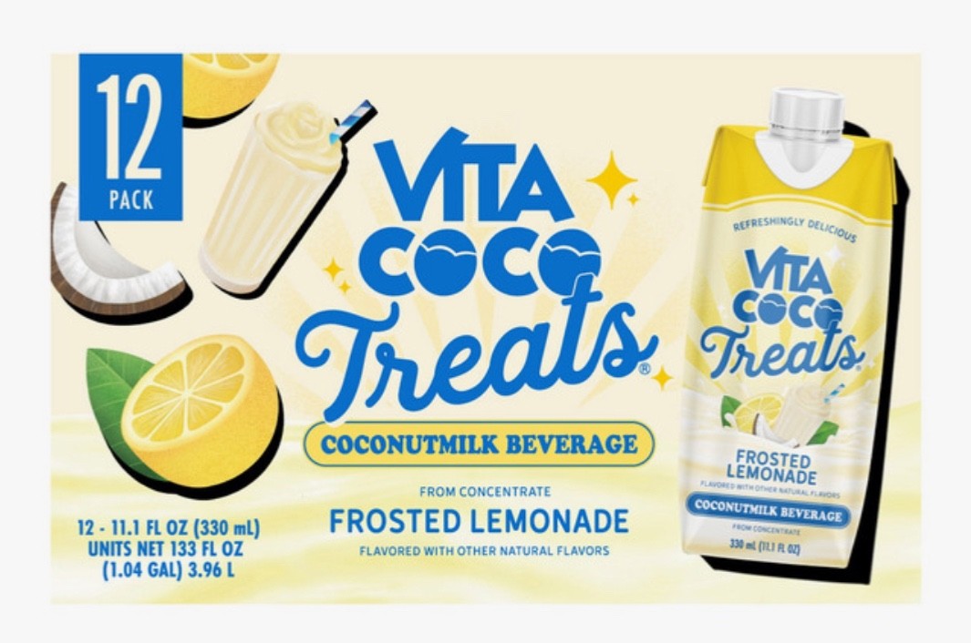 Vita Coco Treats Frosted Lemonade Coconutmilk Beverage 12 Pack 11.1 Oz Exp 03/27
