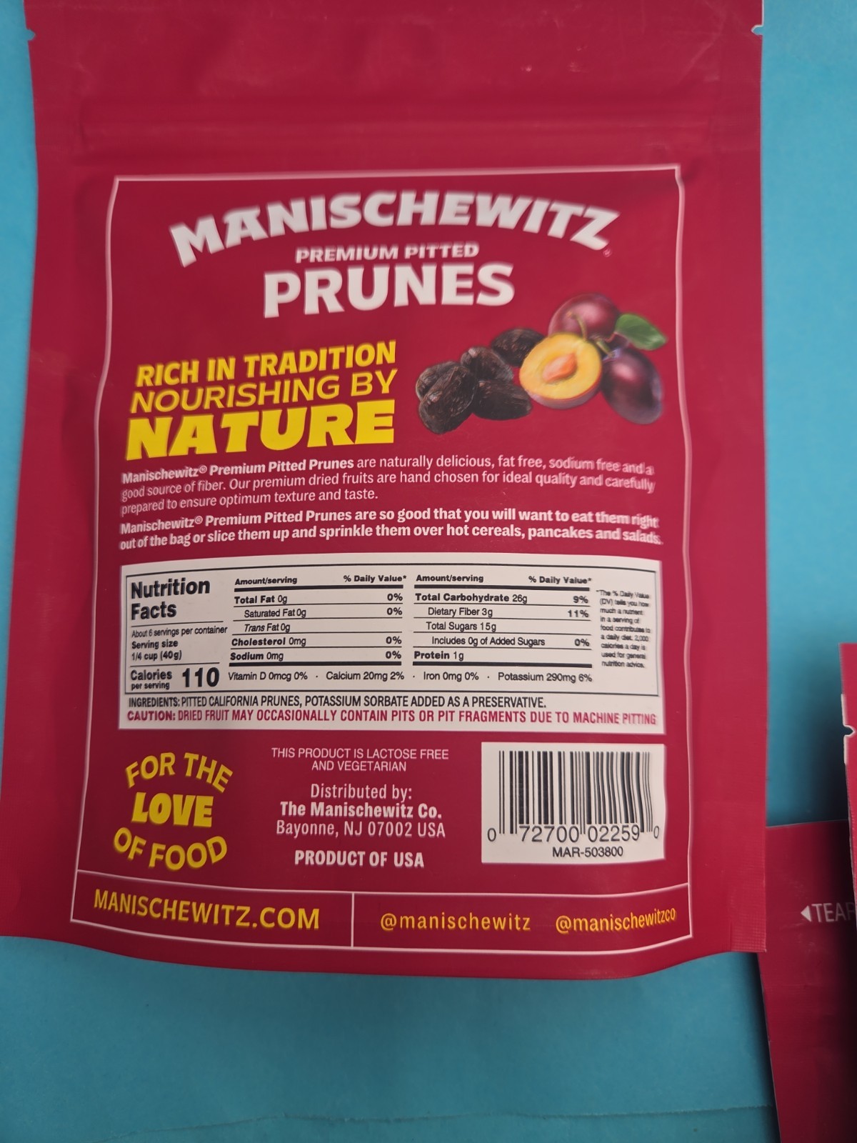 Manischewits Dried Prums Lot /6 BB 08/04/2027