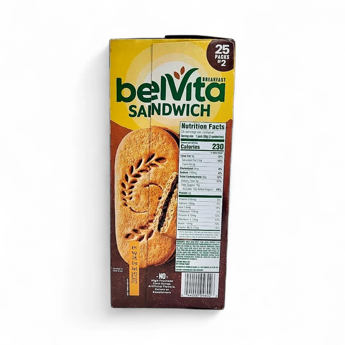 BelVita Breakfast Biscuits Sandwiches, Dark Chocolate Creme, 25-Pack