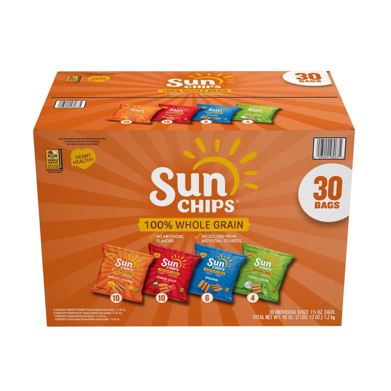 SunChips Whole Grain Variety Pack Chips, 30 pk.