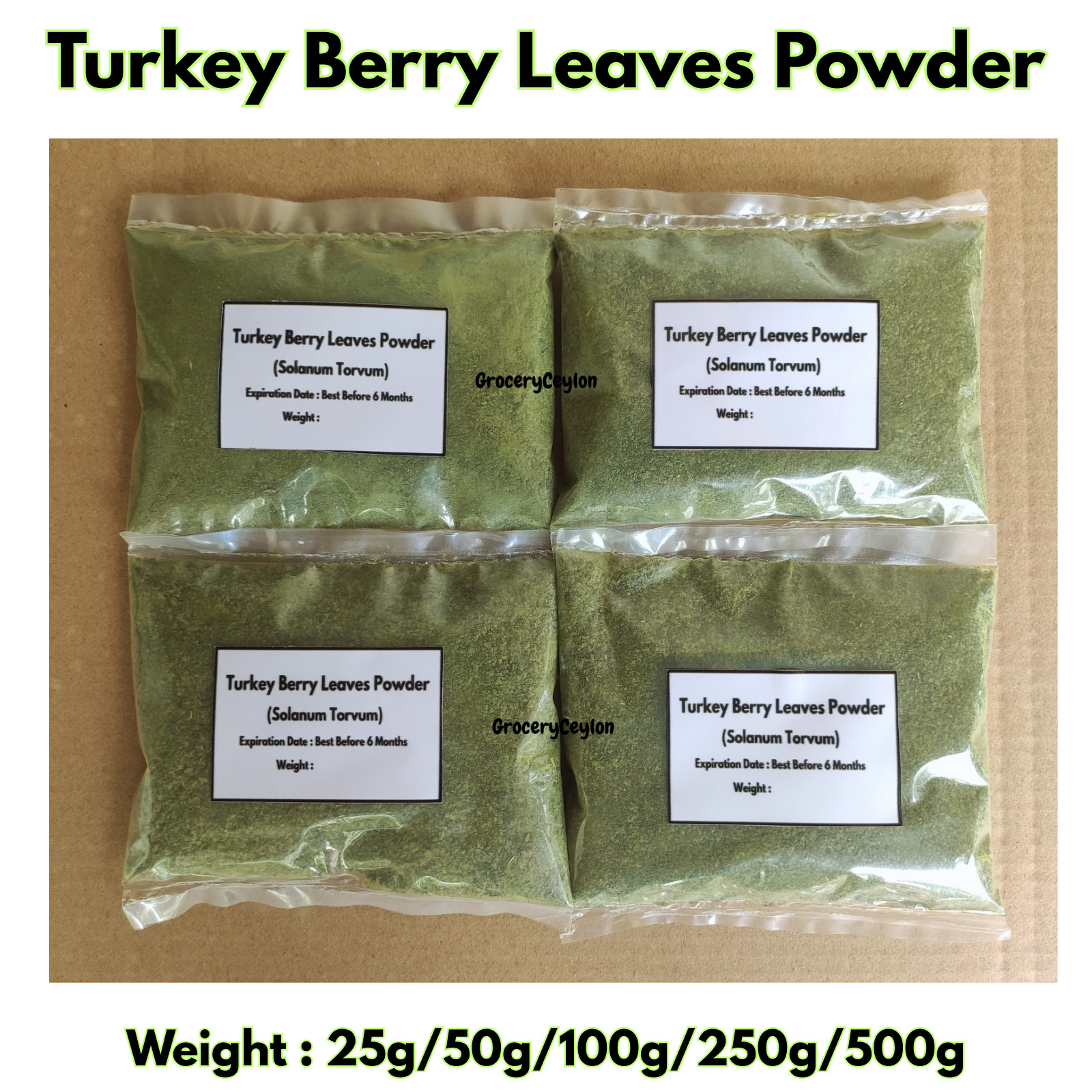 Turkey Berry Leaves Powder Solanum Torvum Natural Pure Organic Leaf Powder