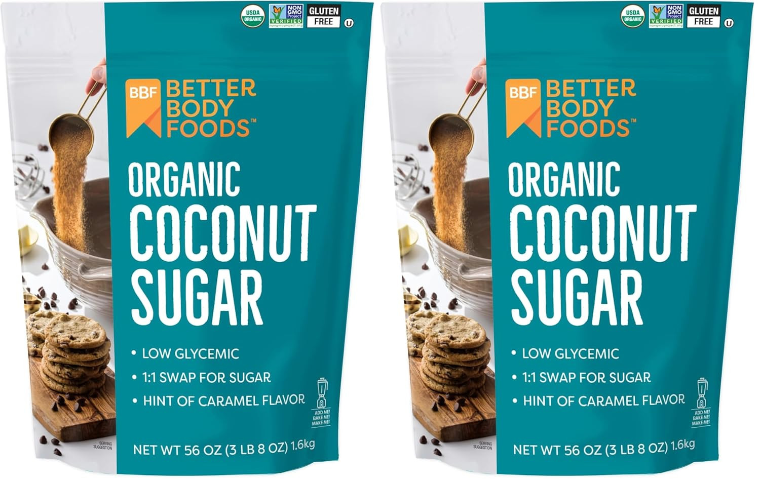 Betterbody Foods Organic Coconut Sugar, Gluten-Free, Non-Gmo, Low Glycemic Sugar