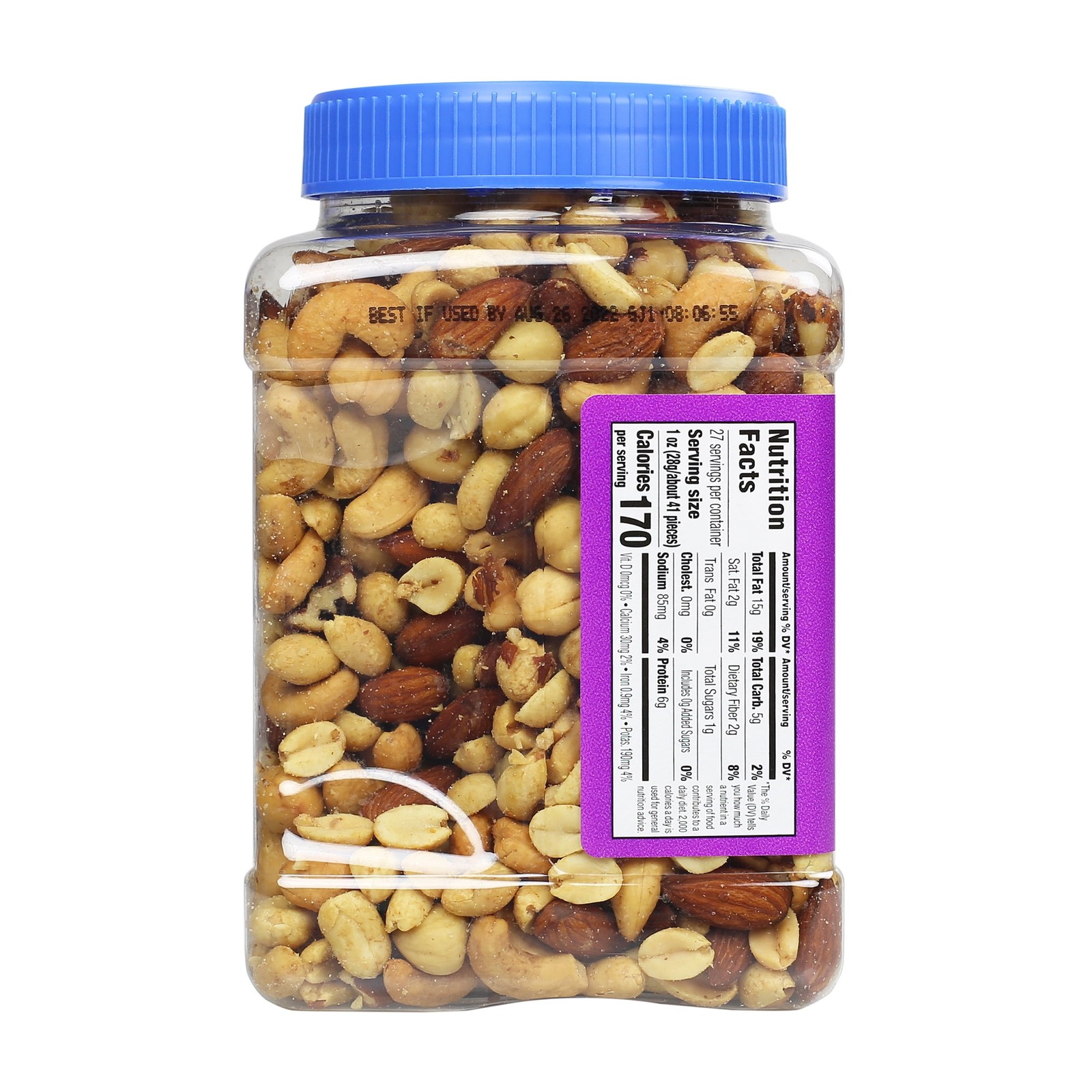Great Value Mixed Nuts with Peanuts, 27 oz Free Shipping