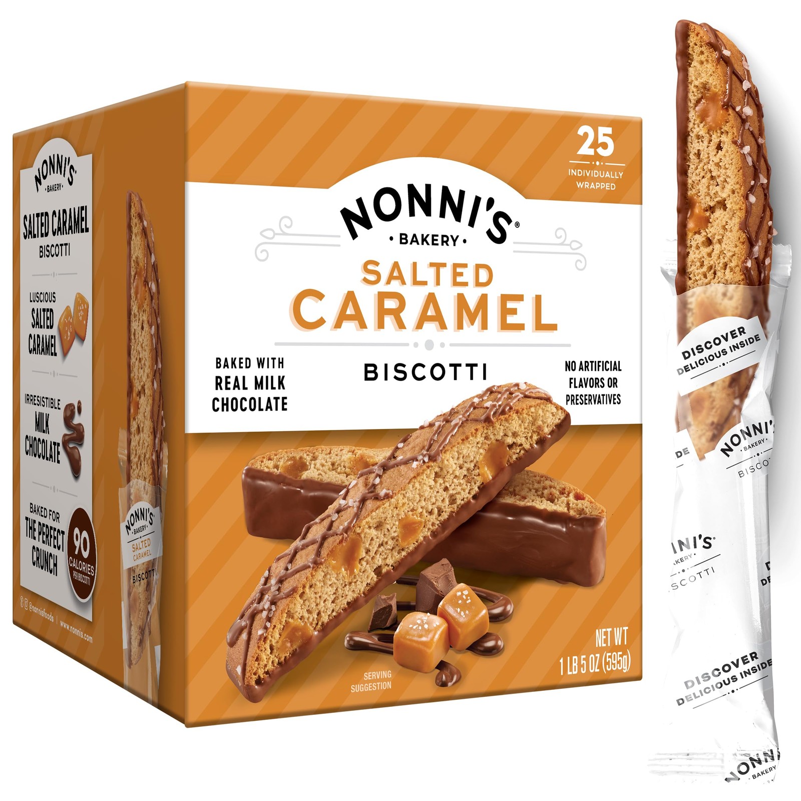 Nonni’s Salted Caramel Biscotti Italian Cookies – Individually…