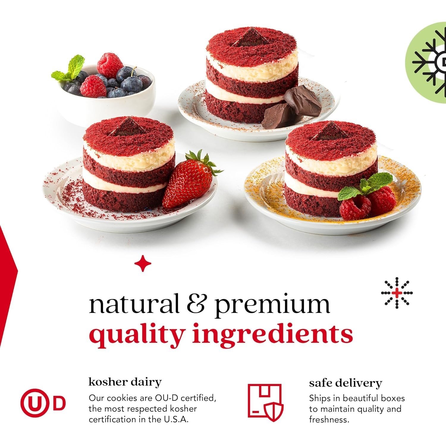 David’s Cookies Lil Red Velvet Individual Dessert Cakes 12 Count – Red Velvet…