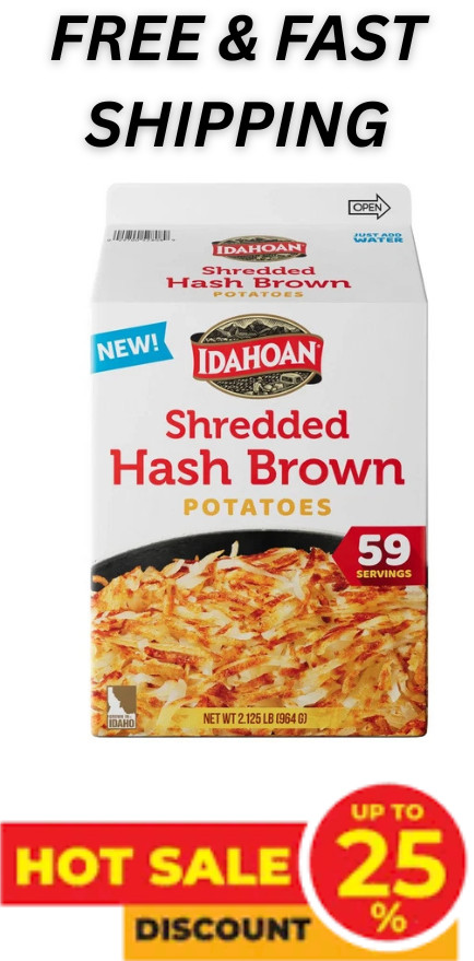 Idahoan Shredded Hashbrowns 2.125 lbs – Dehydrated Potatoes Bulk Pack