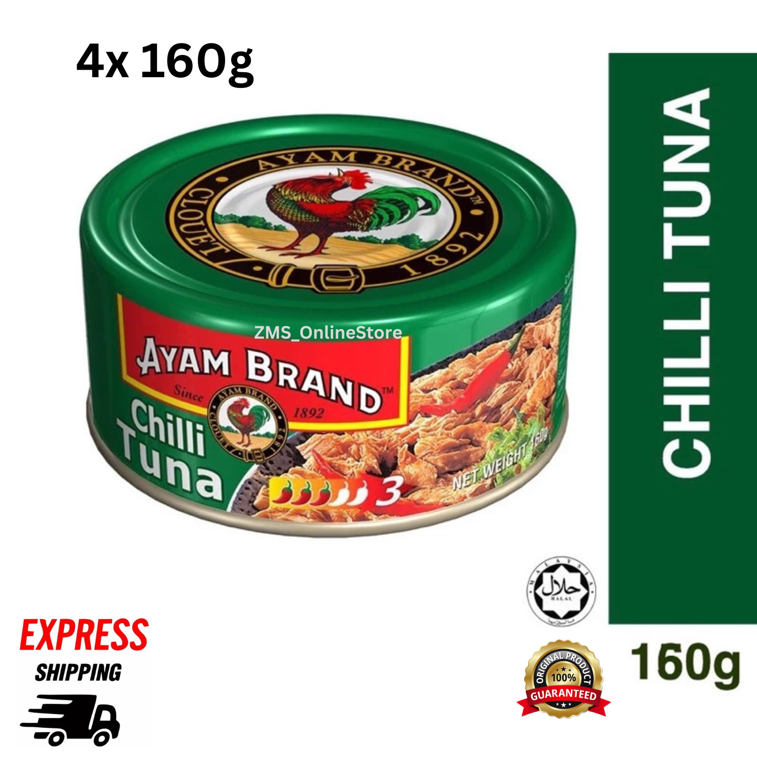 4x 160g Malaysia’s Choice Ayam Brand Chili Tuna Canned Food FREE EXPRESS SHIPP